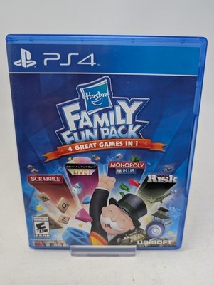 HASBRO FAMILY FUN PACK 4 in 1 Monopoly, Scrabble, Risk - PlayStation 4, PS4, CIB