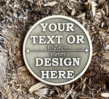 CUSTOM Coin  Custom Engraving Coin  Pendant  Keychain 45 mm-1 3/4 inch 