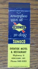 EVENTIDE SUNOCO GAS STATION MATCHBOOK COVER: KENOGAMI, ONTARIO MATCHCOVER -B23