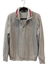 Nautica Collared Pullover Sweater Mens Size XL Gray Knitted Long Sleeve Cotton