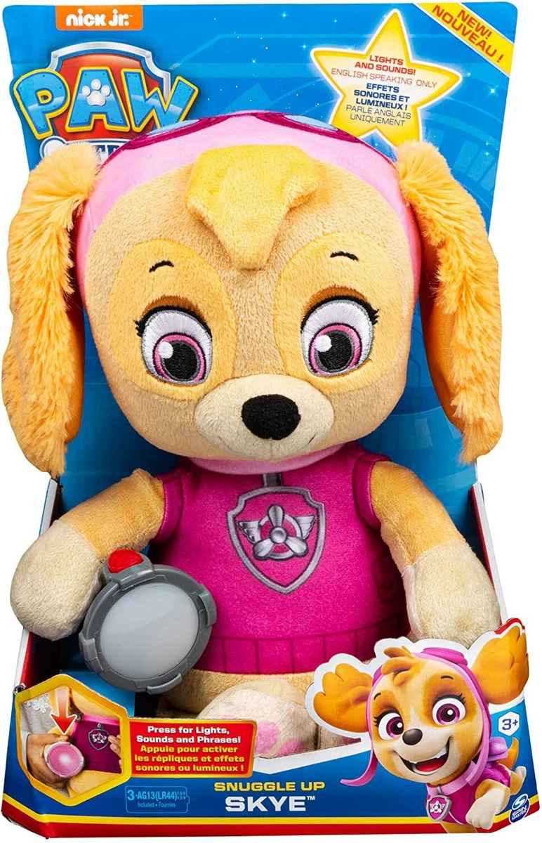 Paw Patrol Snuggle Up Skye Kids Doll Plush Licensed Toy Dog Light