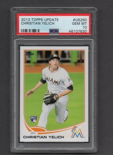 2013 Topps Update #290 Christian Yelich PSA 10 RC Rookie Marlins Brewers