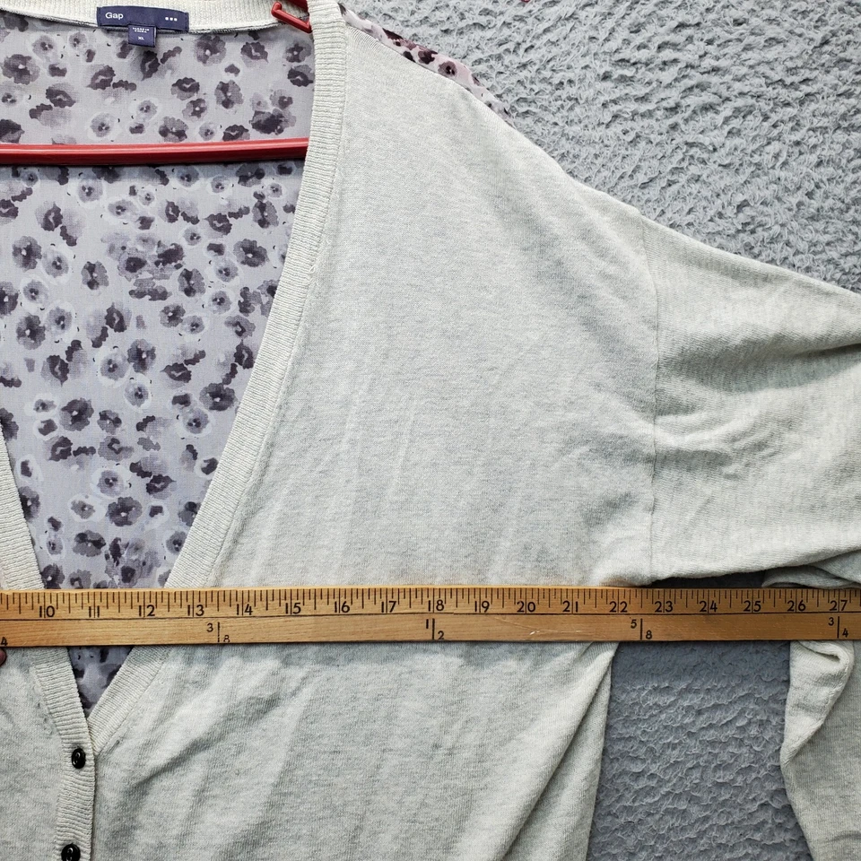 Gap Cardigan Sweater Womens XL Multi Knit Leopard Print Deep V Neck Button Front - Image 4 of 4