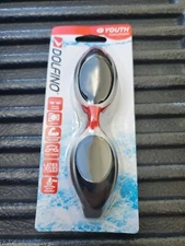 Dolfino Youth Challenger Swim Goggles Silver/White Tinted Lenses Junior/Kids 7+ 