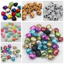 50 Acrylic Halloween Gothic Skull Beads 13mm Various Style Jewelry Making