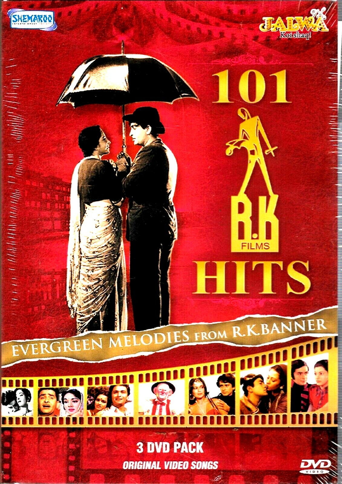 101 R.K FILMS HITS  - ORIGINAL VARIOUS BOLLYWOOD FILMS VIDEO SONGS - 3 DVDs SET