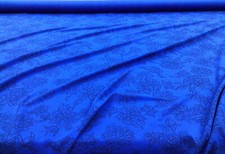 Printed Liverpool Textured Fabric 4 way Stretch Blue Black Floral O212