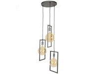 HäNgelampe HäNgeleuchte Industrial Design Rujana Metallgestell 3Xe27 Fassung