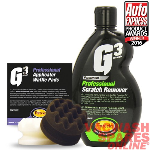 FARECLA G3 PRO SCRATCH REMOVER LIQUID 500ML AND G3 WAFFLE PADS