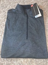 NWT Men's Large Under Armour HeatGear Threadborne Black 1/2 Zip Siro Pullover