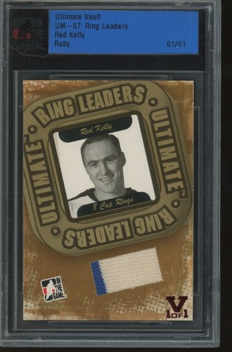 2007 ITG Ultimate Vault Red Kelly Ring Leaders Ruby 1/1 Game Used Jersey Relic