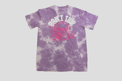 Neff Mens Don't Trip Psychedelic Skull & Mushrooms Purple Tie Dye Shirt New S
