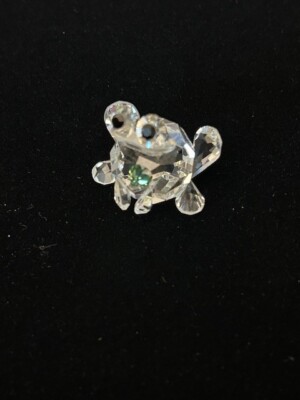 VTG Hand Blown Art Glass Iris Arc Crystal Frog