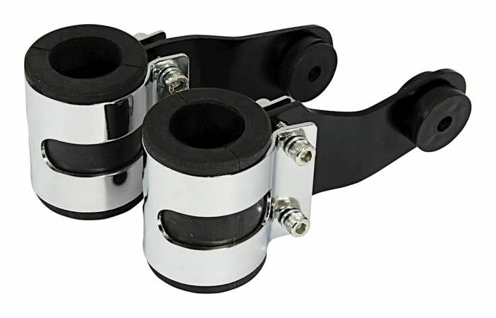 BIKE IT DELUXE HEADLIGHT BRACKETS WITH 31MM RUBBERS IN BLACK