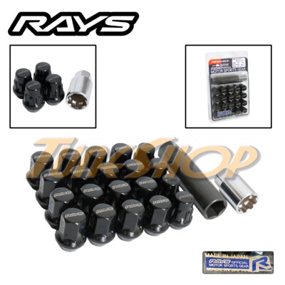 RAYS VOLK RACING 17 HEX WHEELS LOCK LUG NUTS 12X1.5 1.5 ACORN RIMS BLACK H