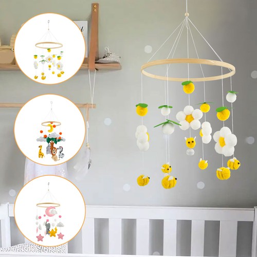 Baby Crib Mobile Wood Baby Nursery Mobile Bee Flower Baby Bed Bell Cute
