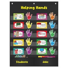 Helping Hands Pocket Chart Classroom Jobs Chart Black Teacher Organization