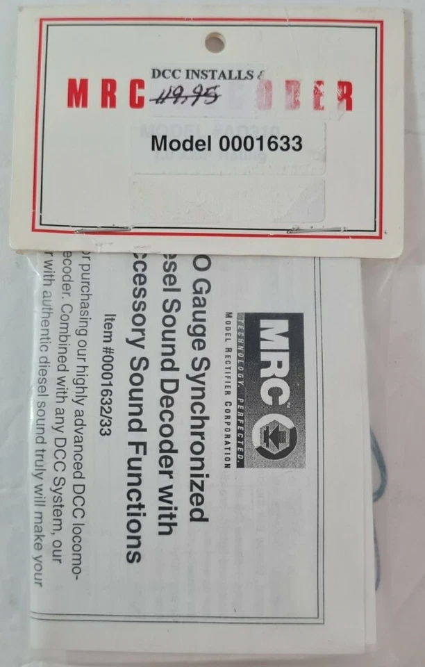 MRC HO SOUND DECODER W/DCC CONNECTORS EMD MODERN SWITCHER MODEL #0001633  - Image 2 of 2