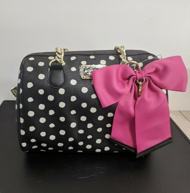 betsey johnson polka dot bow purse