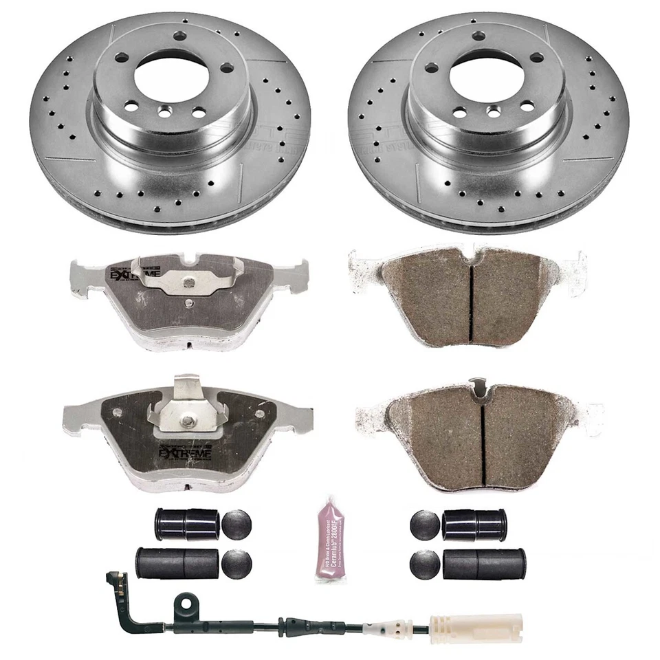 K5280-26 Powerstop Juego de 2 ruedas discos de freno y kits de pastillas delanteras para 525 BMW 525i Foto 3 de 3