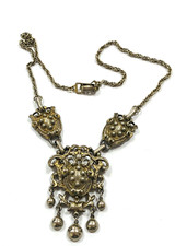 vintage stunning Jewelcraft stamped necklace decorative elaborate design