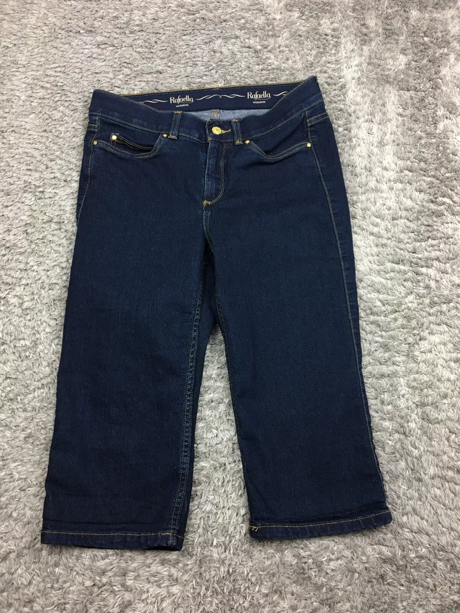 Rafaella Weekend Capri Jeans Womens Size 6 Blue Dark Wash Denim Stretch