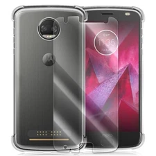 Ultra-Thin Clear Screen Protector + Slim Case for Motorola Moto Z2 Force XT1789