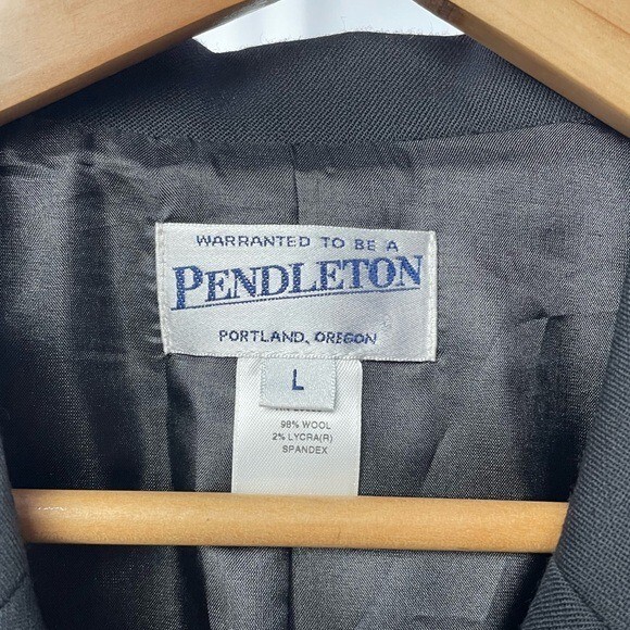 Pendleton Wool Blend Button Jacket in Black Size … - image 2