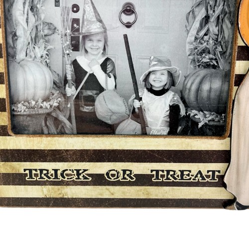 Halloween Photo Picture Frame Trick or Treat Stripe Pumpkin Ghost Costume 4"x6" - Picture 6 of 12