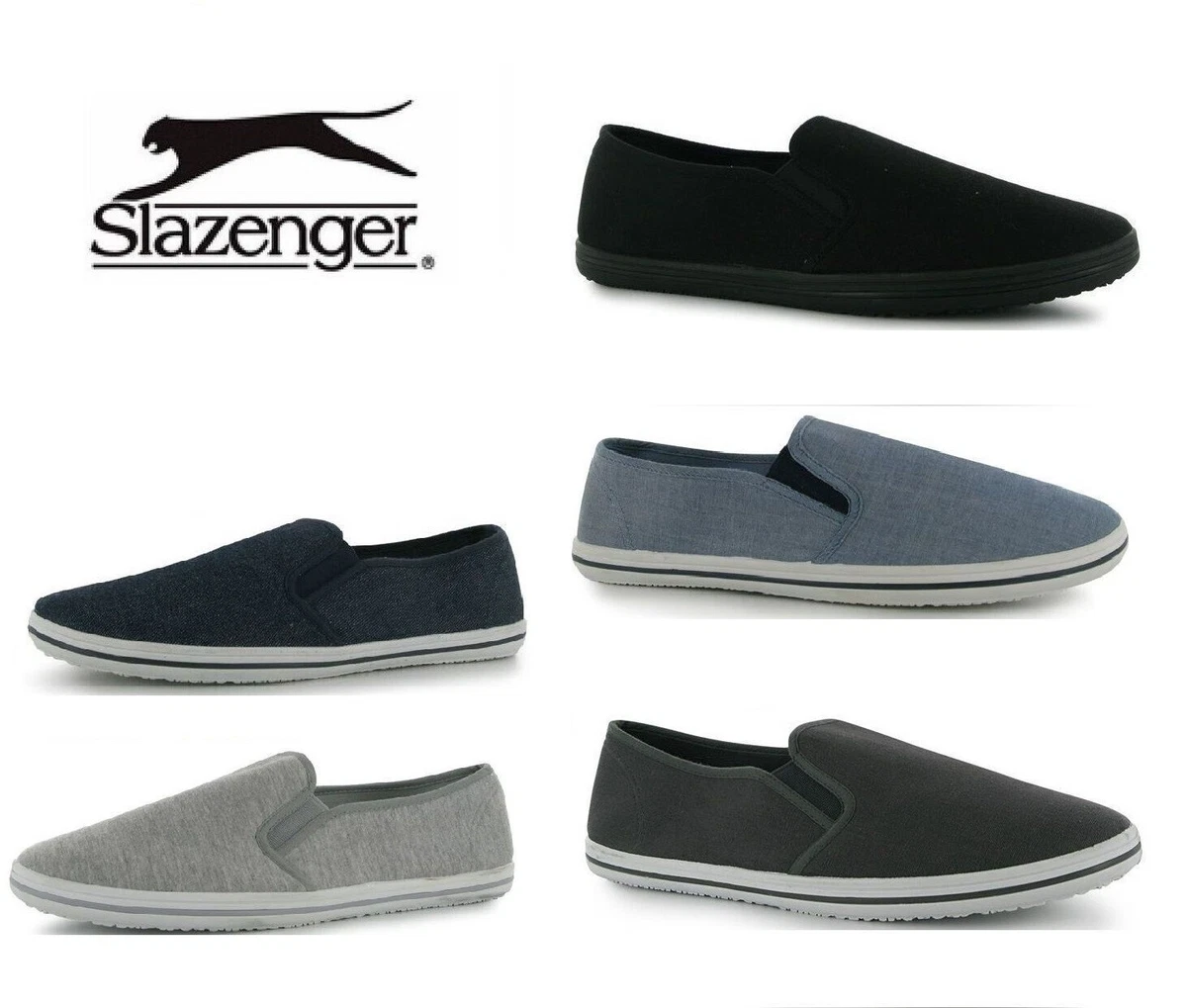 Mens slip on canvas clearance pumps