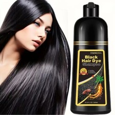 Instant Black Hair Dye Shampoo, Natural 3-in-1 for Gray Coverage,Long-Lasting