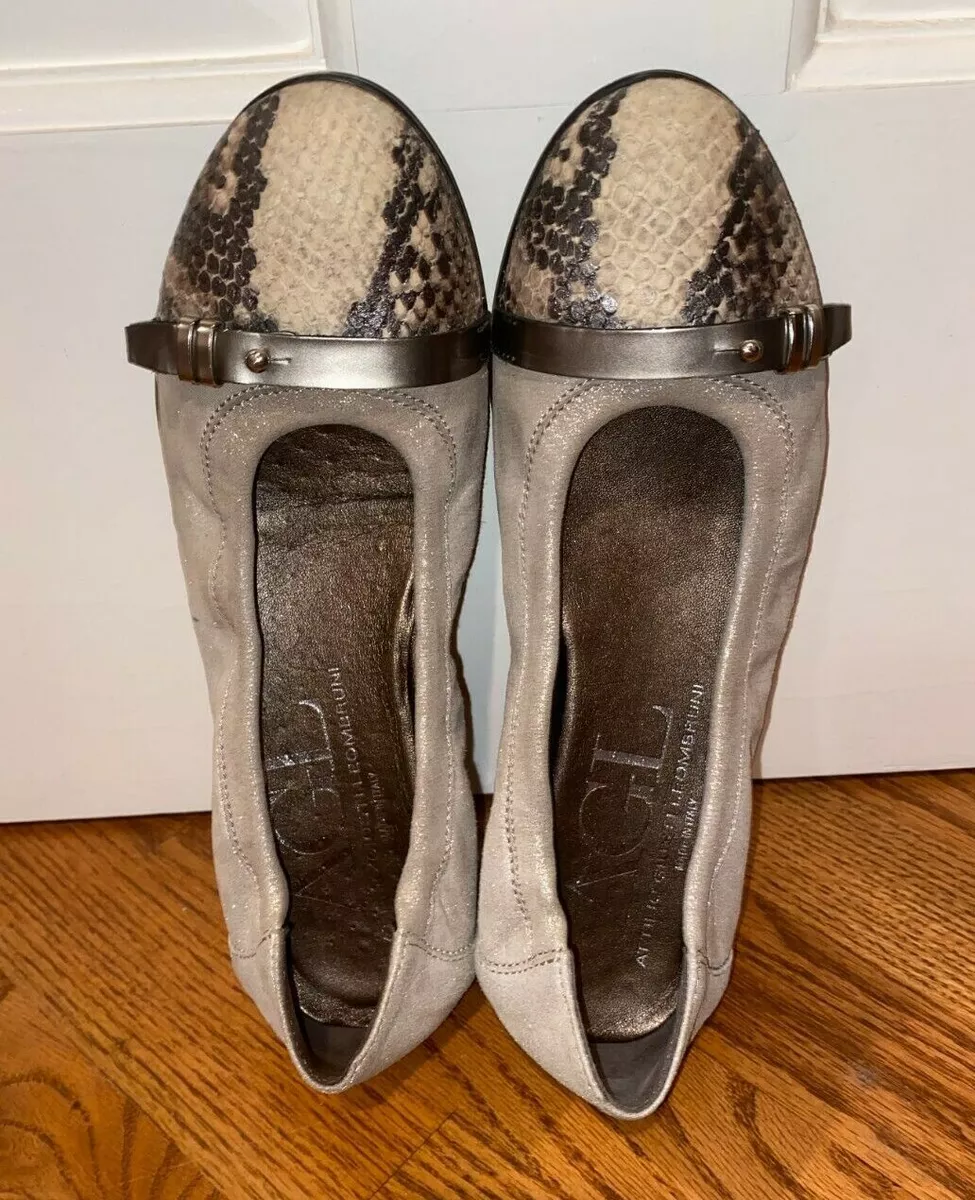 Nordstrom 310 Womens AGL Taupe Brown Snake Print Cap Toe Flats Sz