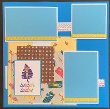 12X12 BEACH BABE PREMADE FAMILY SCRAPBOOK PAGE SUMMER VACATION - TONYA 4480