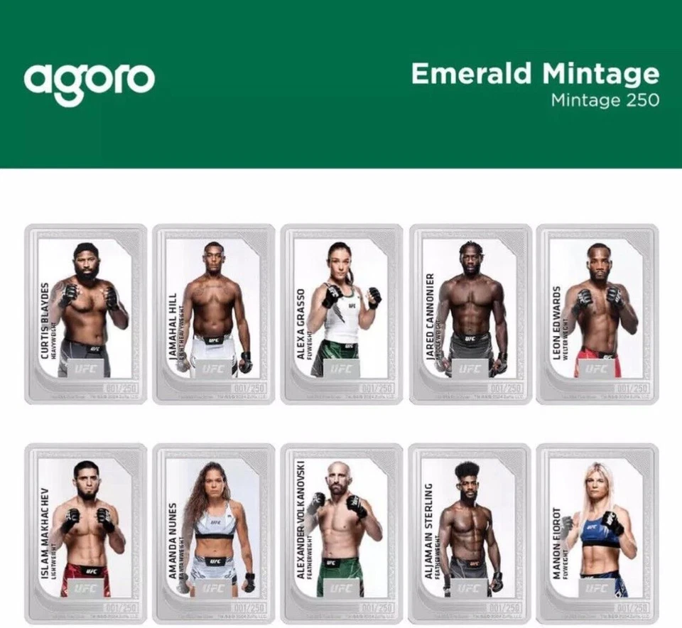 Juego de 2 monedas de plata UFC Trading caja sellada producto con licencia oficial Agoro Foto 4 de 4