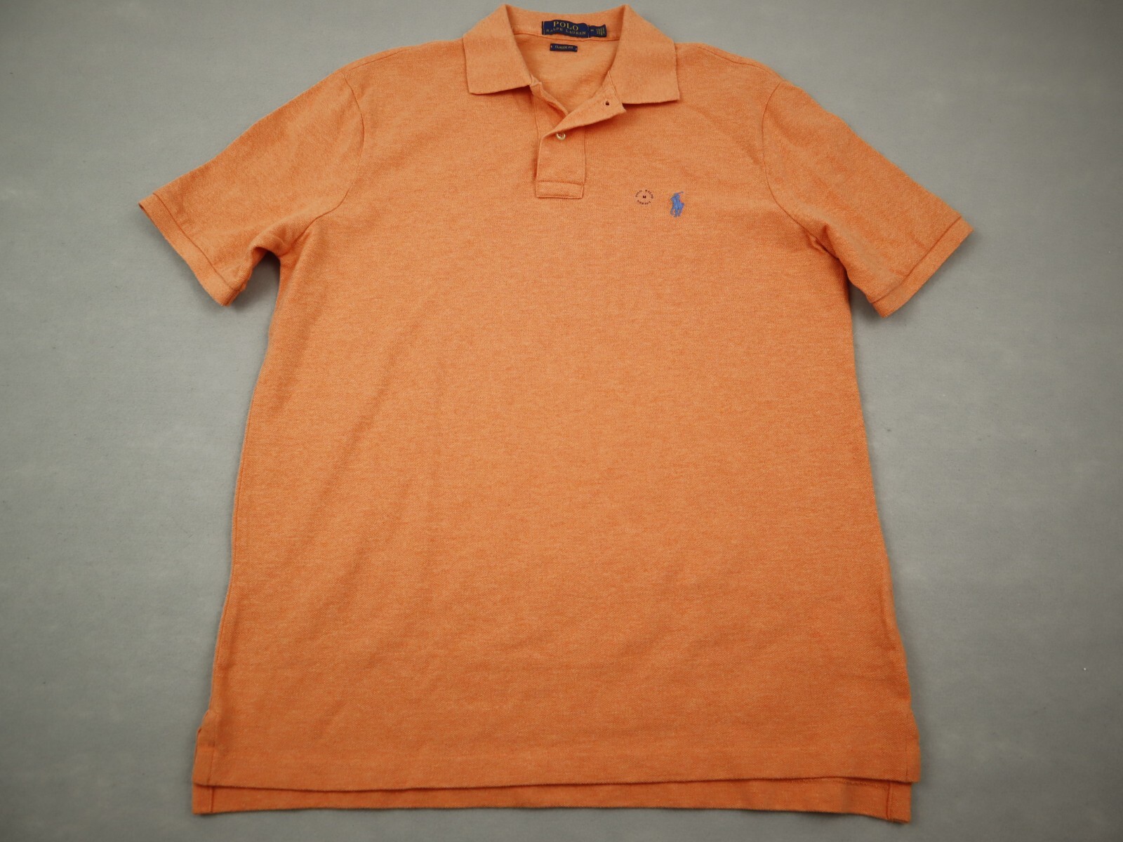 Polo Ralph Lauren Camicia Uomo Media Arancione Vestibilità Classica Logo Pony Rugby Adulto M