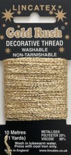 Lincatex Gold Rush Decorative Metallic Glitter Embroidery Thread - 10 Metres