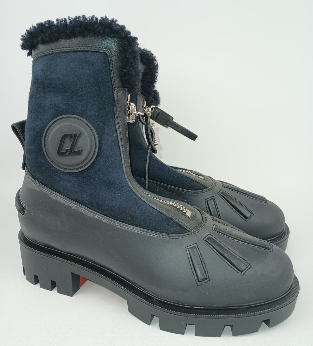 Christian Louboutin Women's Blue Glory Wool Lined Zip Up Duck