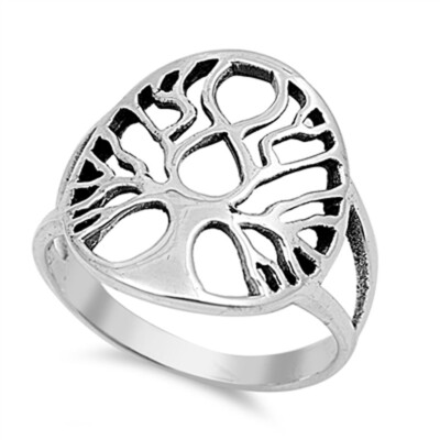 Women's Tree Of Life Ring - Handcrafted 925 Sterling Silver Band