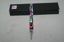 Handmade White Stained Glass Pen 5 Colors with Chrome Parts  Extra Refill