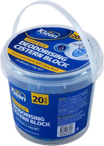 Xtra Kleen Toilet Deodorising Cistern Blocks, Ocean Blue, 40 g (Pack of 20) - Picture 5 of 10