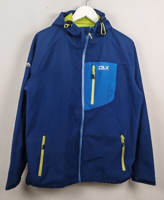 Trespass DLX Jacket Mens Medium Blue Full Zip Waterproof Softshell Cycling