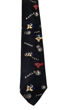 American Sports Necktie Golf Novelty Tie 56" Made in USA All Over Print Black