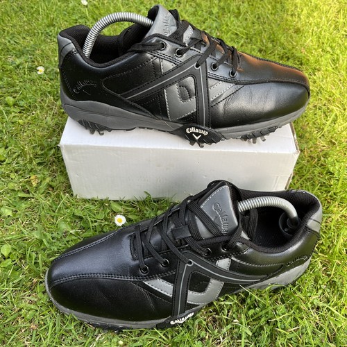 CALLAWAY Cheviot II SPIKED Golf Shoes BLACK GREY MENS Size UK 8 EU 42