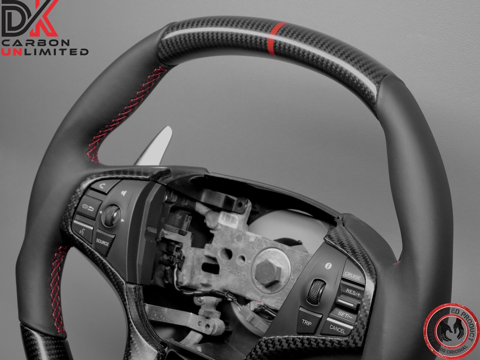 Acura NSX 2nd Gen NC1 2016 2022 Red Ring Napa Satin Matte Carbon Steering Wheel