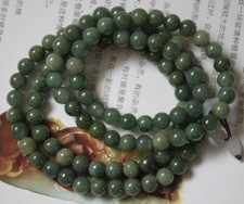 100 Natural Grade A Jadeite JADE Untreated Oily Green Necklace 32" N315