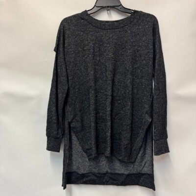 BCX Junior Womens M Black Round Neck Tunic Cut Side Slit Sweater DEFECT BC33