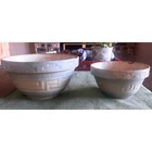 Vintage Red Wing Pottery Blue & White Greek Key Pattern Set of 2~8 and 6 inch*