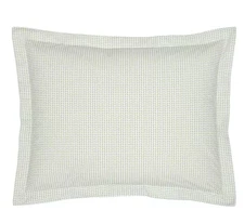 $112 JOHN ROBSHAW CINDE STANDARD SHAM ORGANIC SOFT PERCALE SAGE GREEN EMBROIDERY