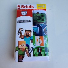 NWT Handcraft 5 Pack MineCraft Boys Briefs Cotton Multi Colors 100 Cotton Sz 8