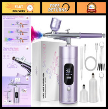 Kit Nail Art Aerografo - Compressore LCD 30 PSI, Ugello Senza Fili 0,3mm, Portatile P